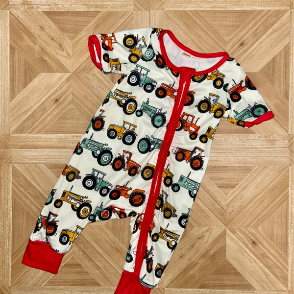 Tractor Zip Romper