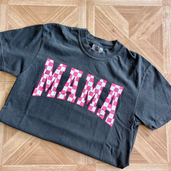 Checkered Mama Tee