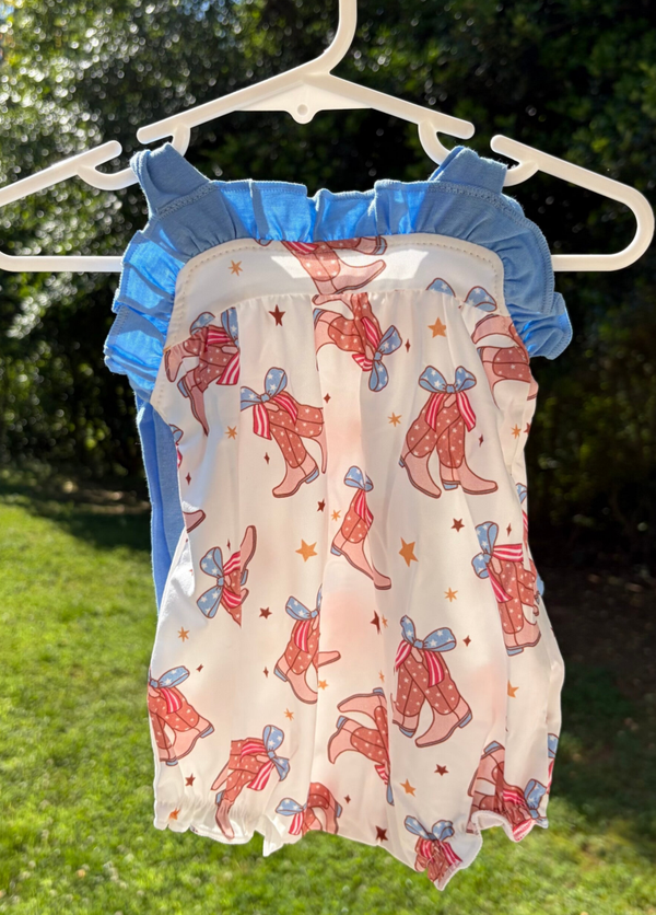 Boots Tie Bubble Romper