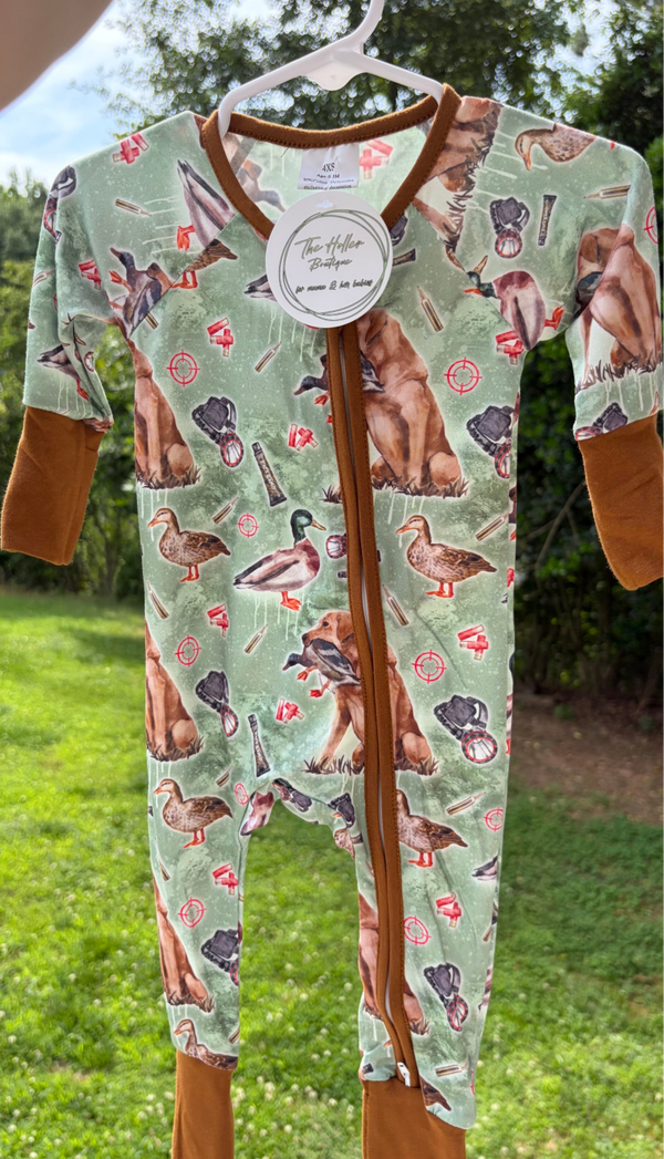 Hunting Dog Zipper Romper