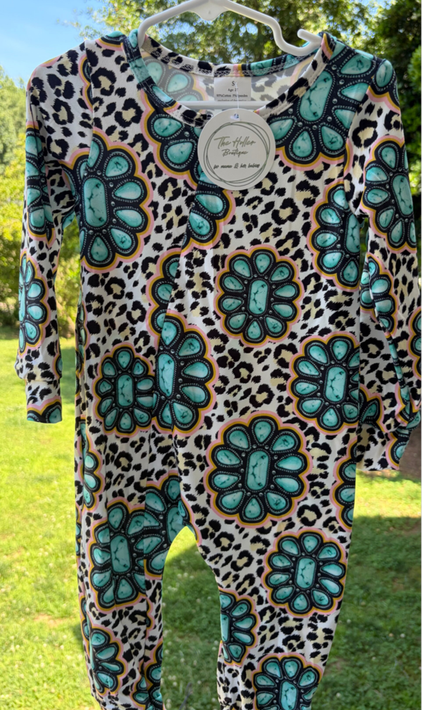 Western Diamond Zipper Romper