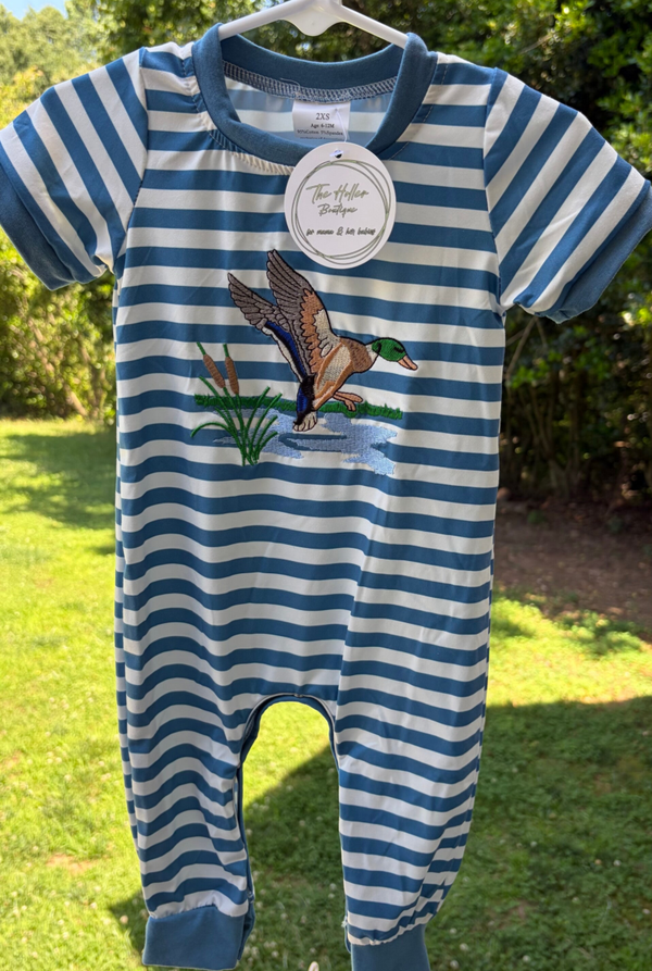 Embroidered Duck Romper