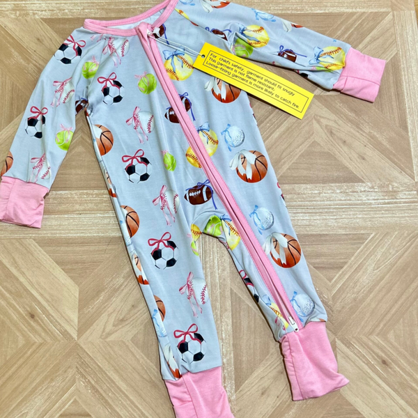 Sporty Bow Zip Romper