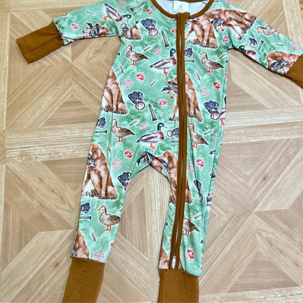 Hunting Dog Zipper Romper