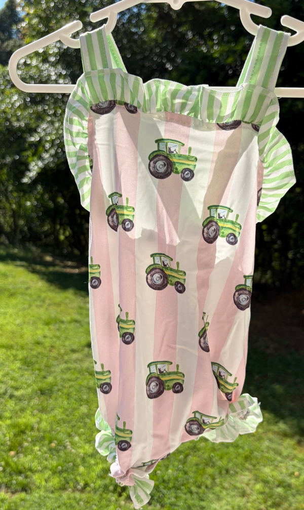 Tractor Bubble Romper