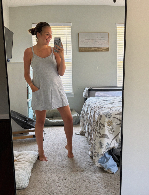 Grey Tie Back Romper