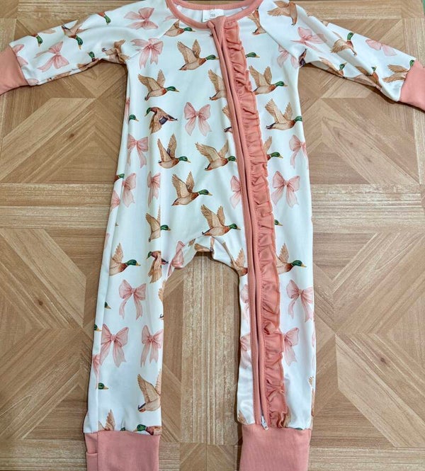 Duck Ruffle Zipper Romper