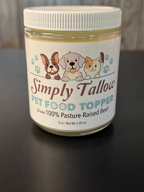 Pet food tallow topper
