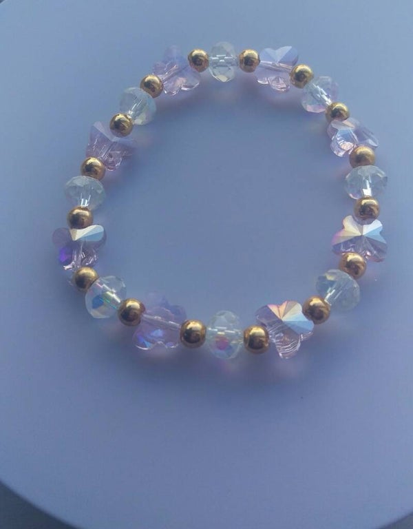 Butterfly beads plastic crystal bracelet