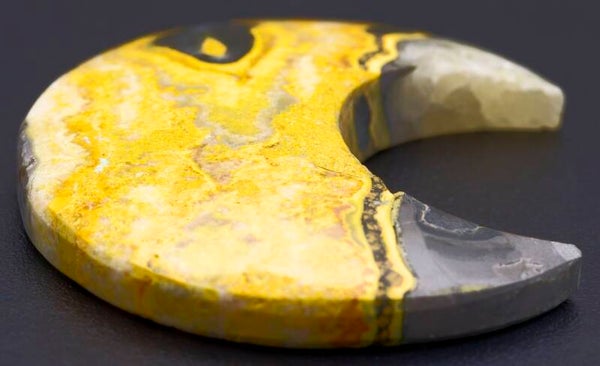 🌙 Polished Bumblebee Jasper Moons - Indonesia