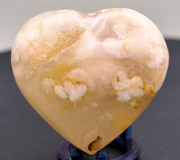 🌸 🤍 Flower Agate hearts (Cherry Blossom Agate)