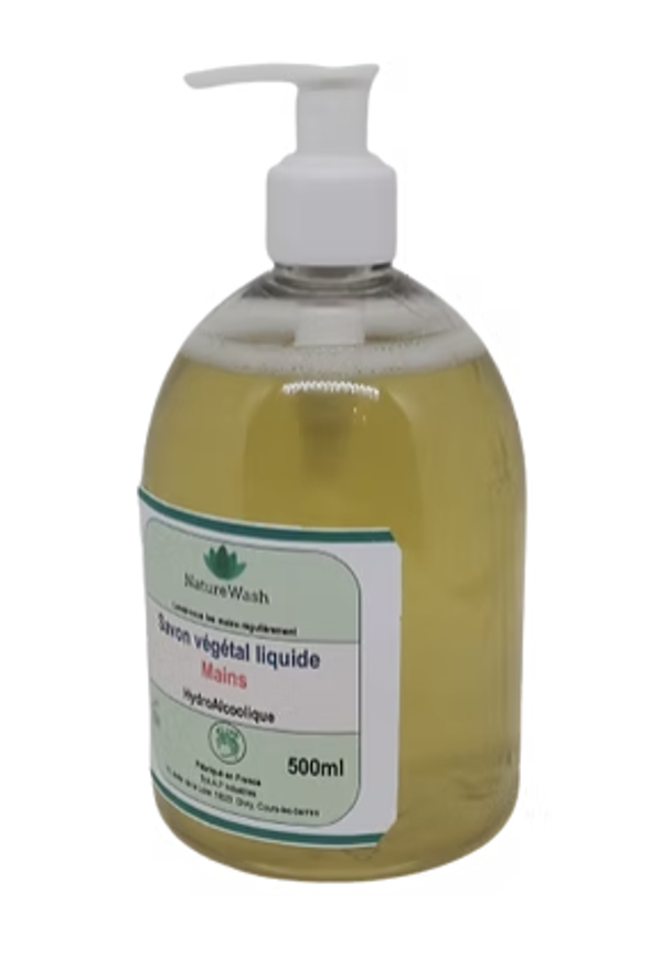 Nettoyant mains. Au savon végétal alcoolique. 500ml