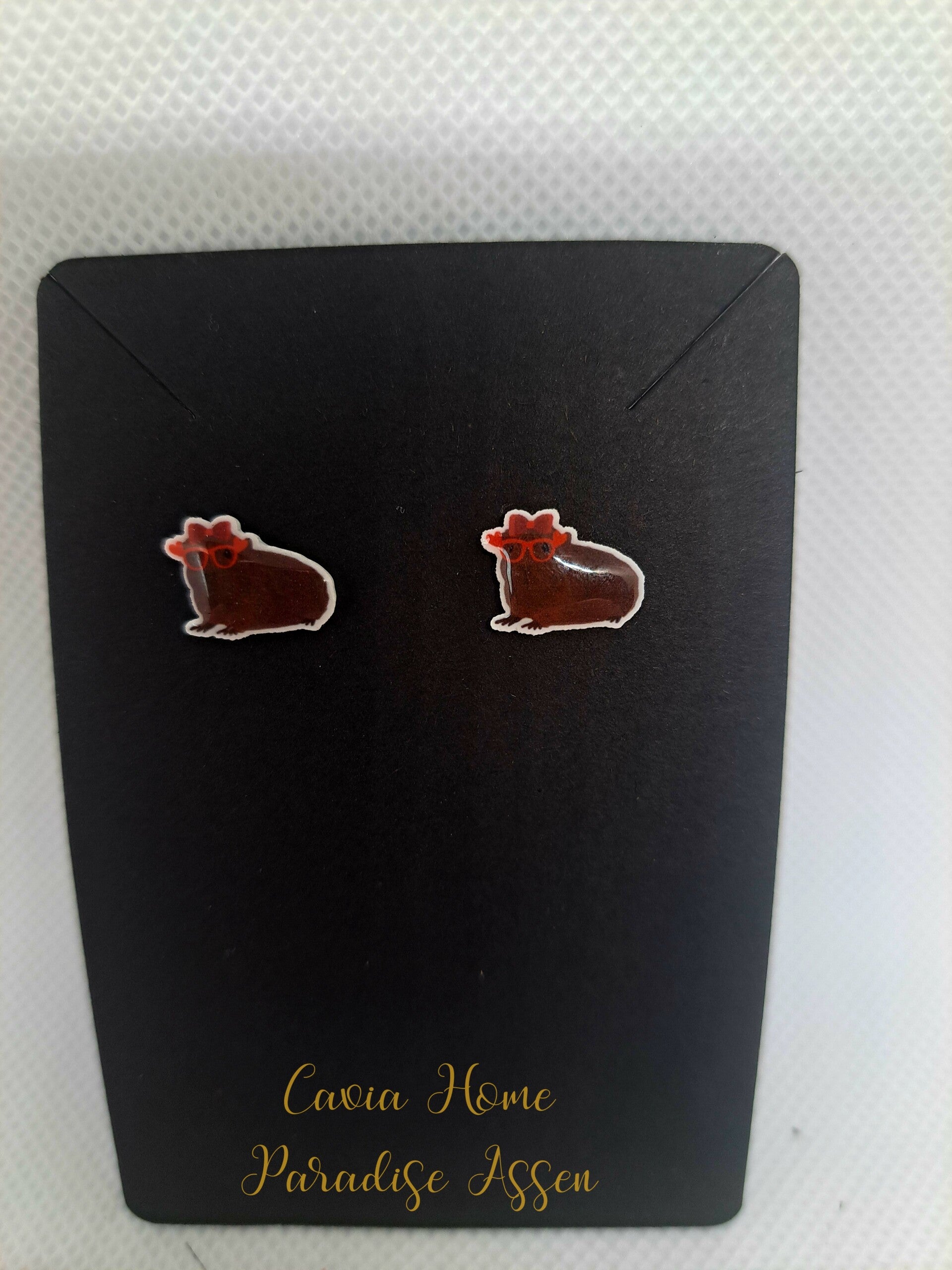 CHP-O006 cavia oorknopjes gladhaar rood