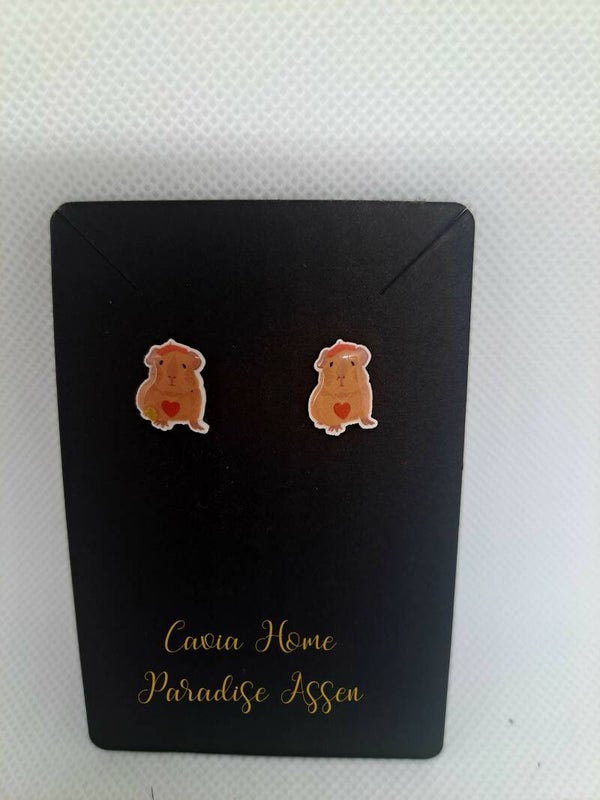 CHP-O008 cavia oorknopjes hartje op borst