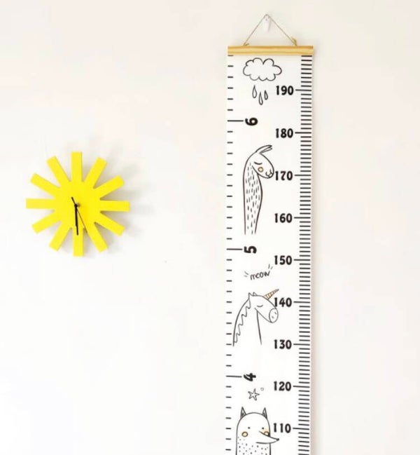 Canvas groeimeter - Meetlint - beige dieren