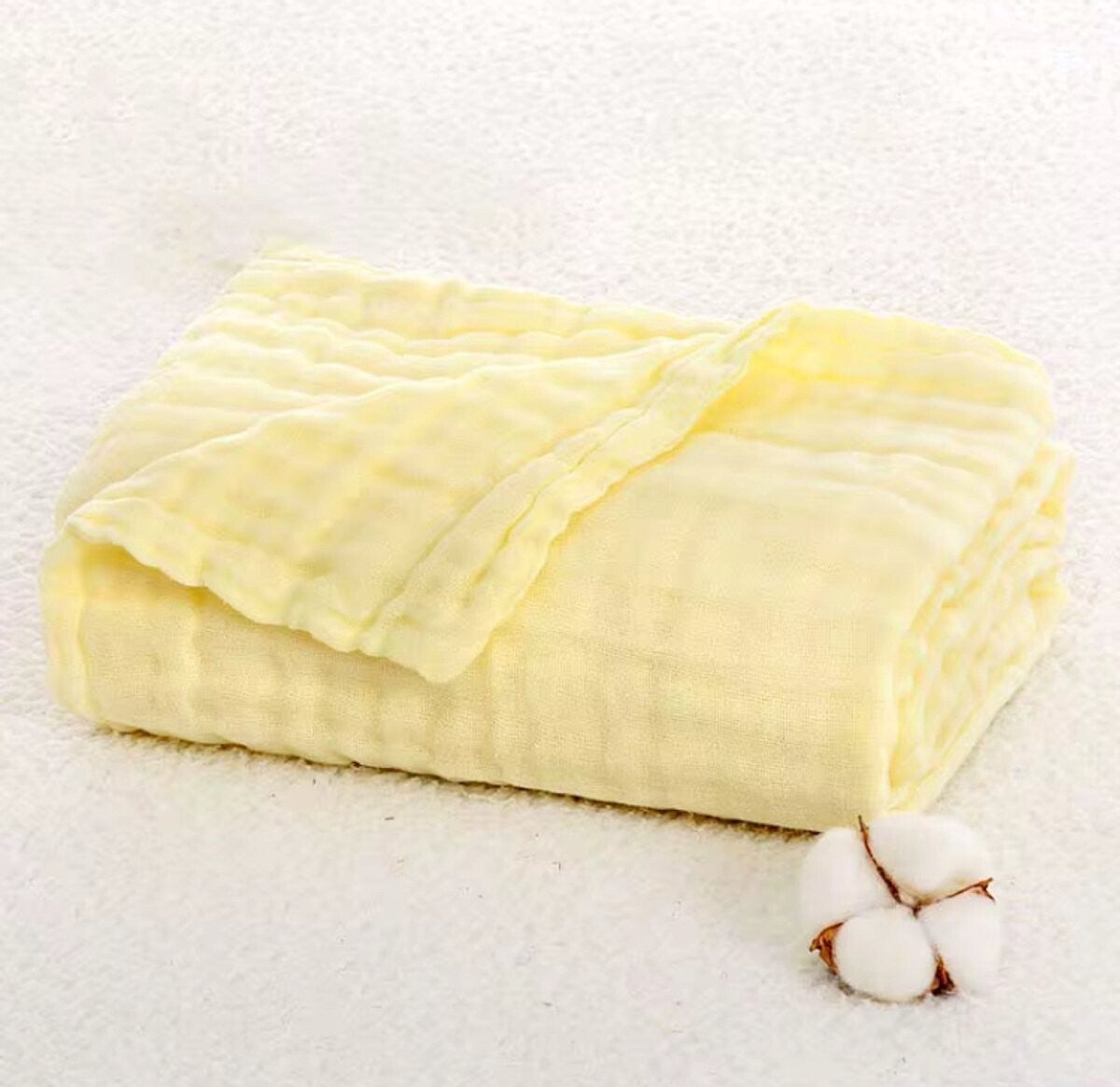 Hydrofiele doek - mousseline - 6-laags - botergeel