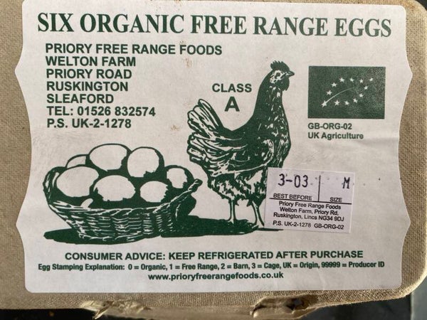 Organic Free Range Eggs