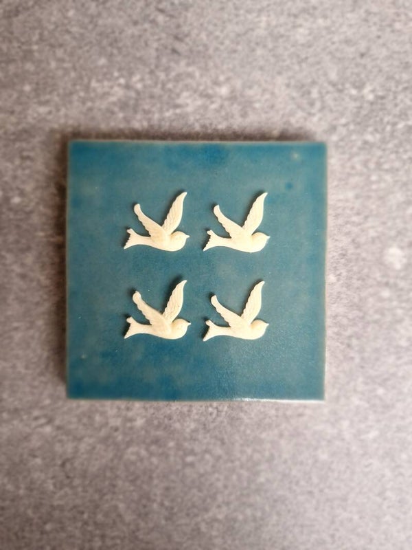 Tegel vogels geel