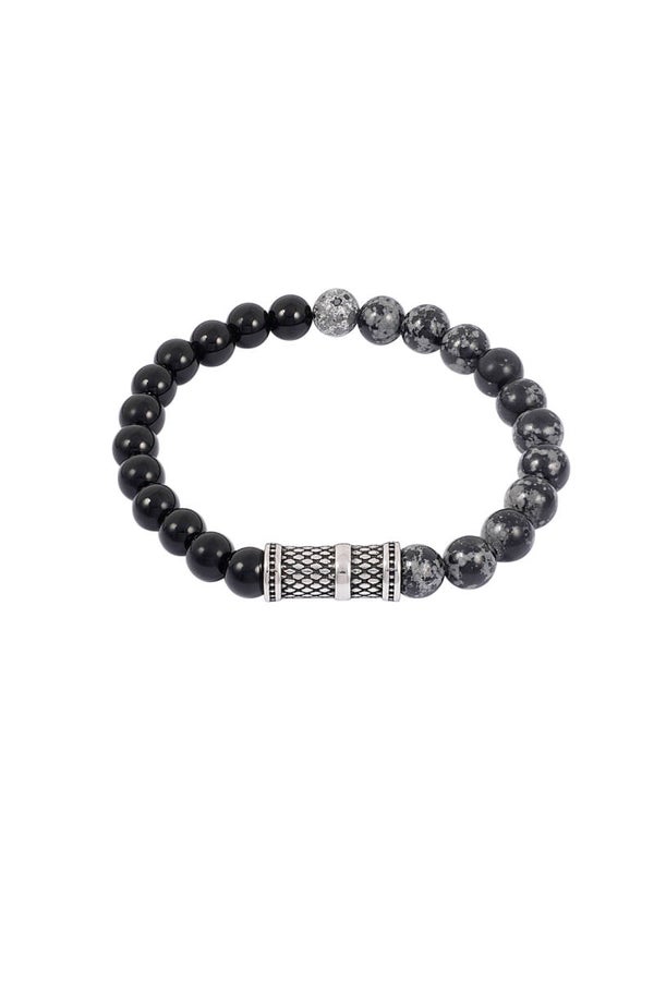 Armband zwart met grijs