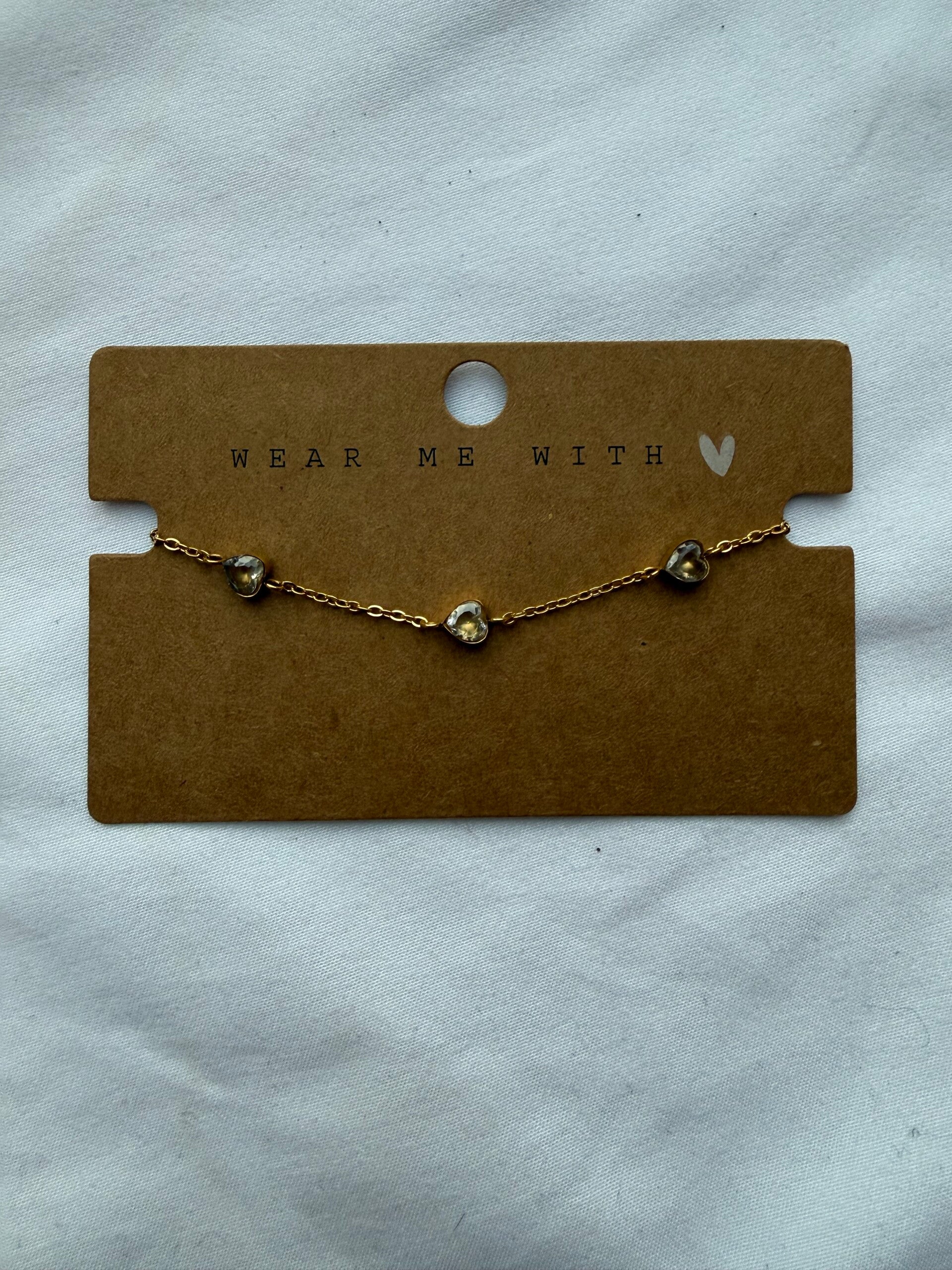 Armband hartjes goud