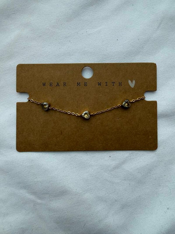 Armband hartjes goud