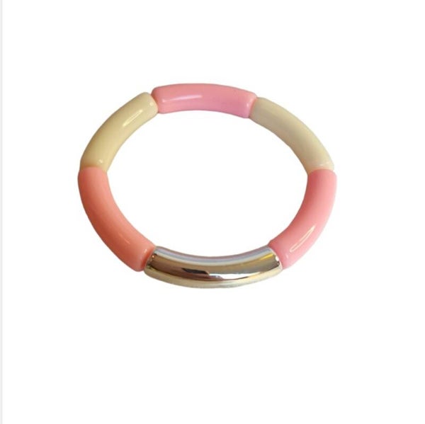 Armband wit en roze