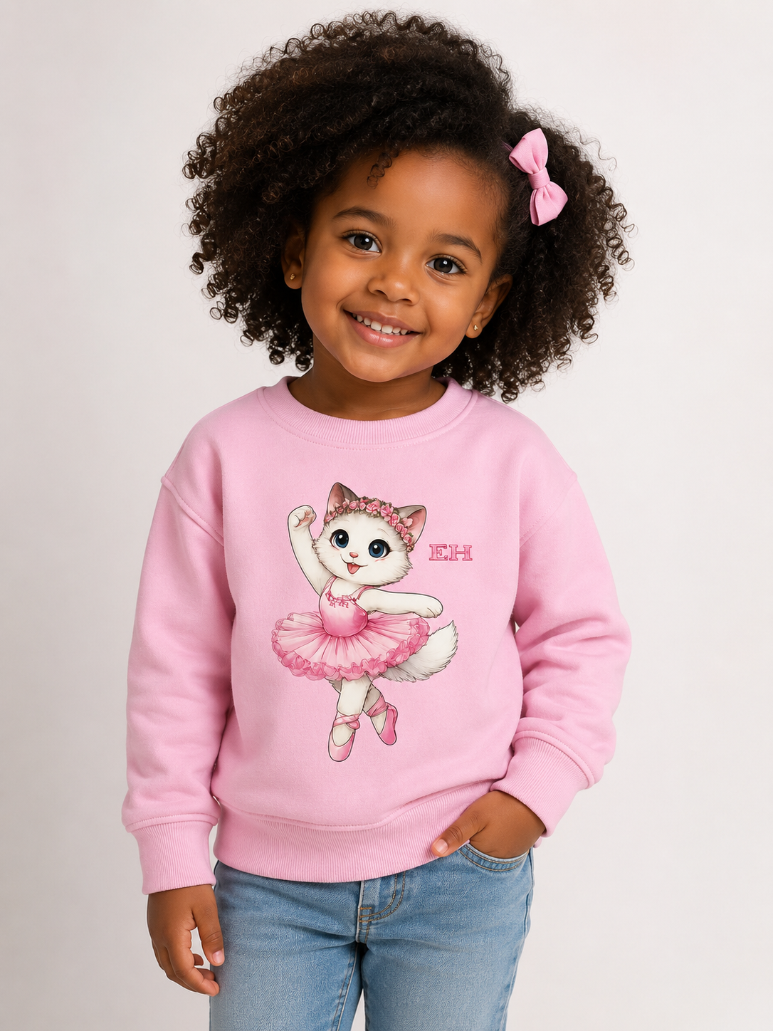 Sudadera infantil rosa Gatita Bailarina