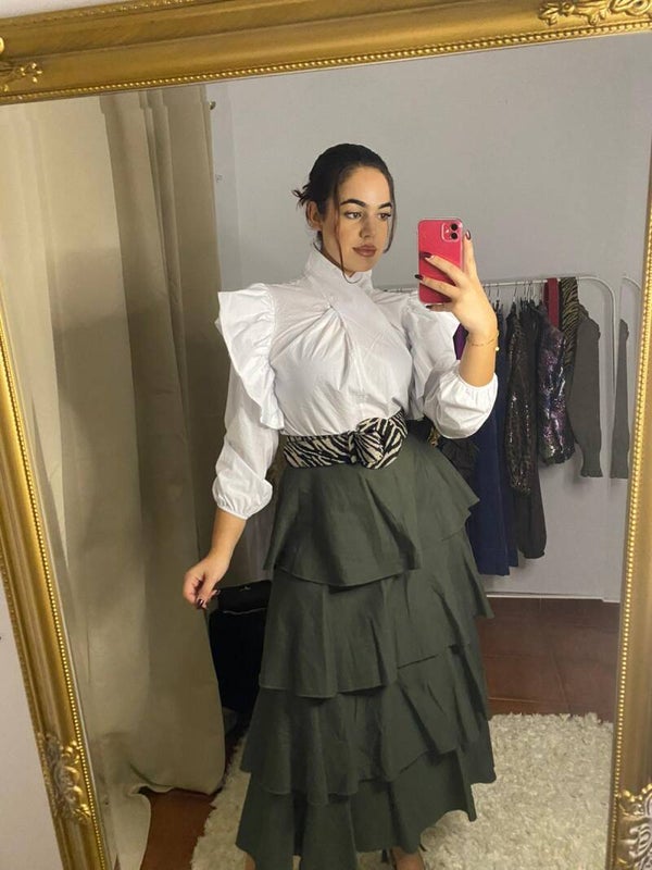 FALDA VOLANTES VERDE