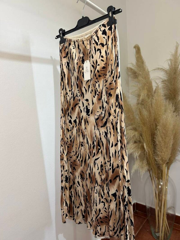 FALDA SATÉN ANIMAL PRINT