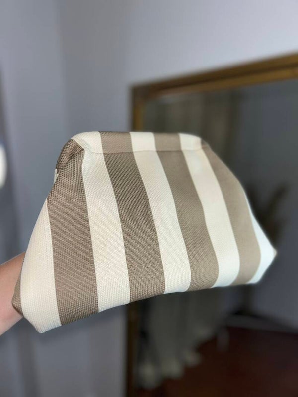 BOLSO DE RAYAS TOPO / BEIGE