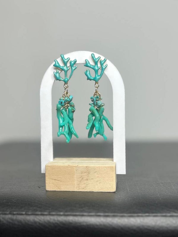 PENDIENTES CORALES TURQUESA