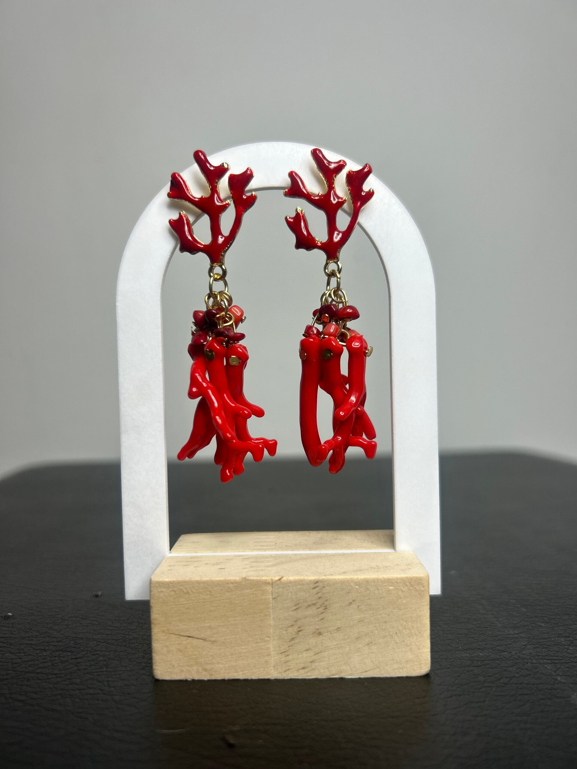 PENDIENTES CORALES ROJOS
