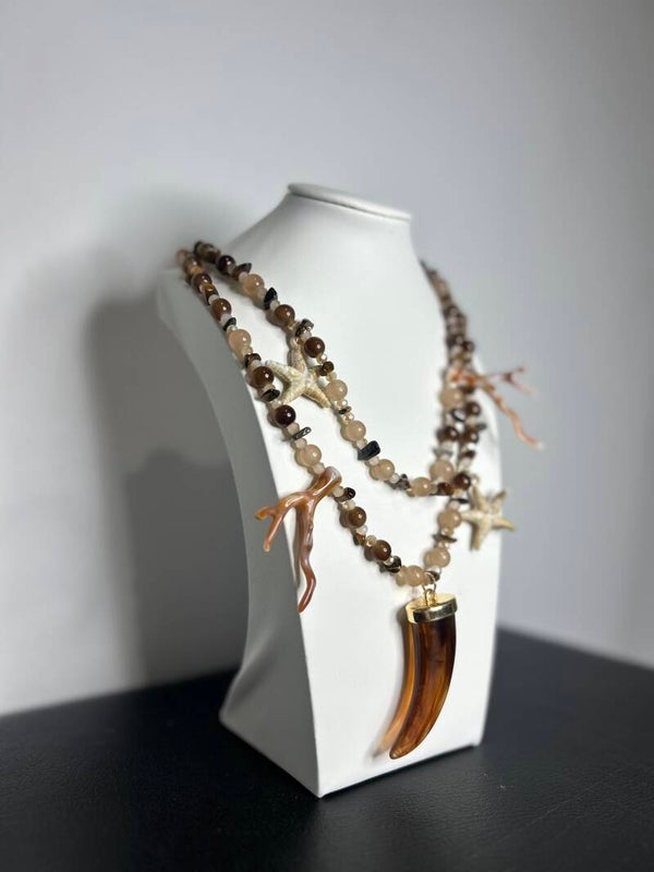 COLLAR MARFIL MARRÓN