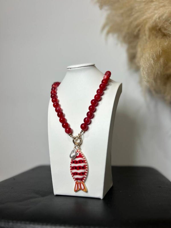 COLLAR PEZ ROJO
