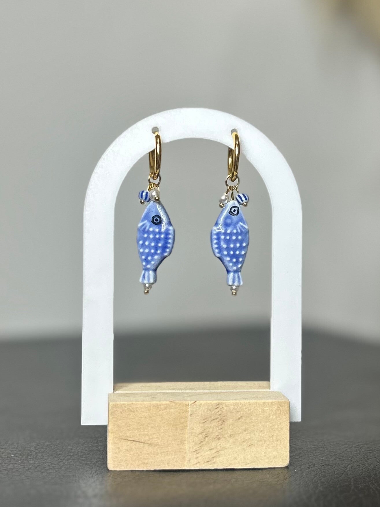 PENDIENTES PEZ AZUL