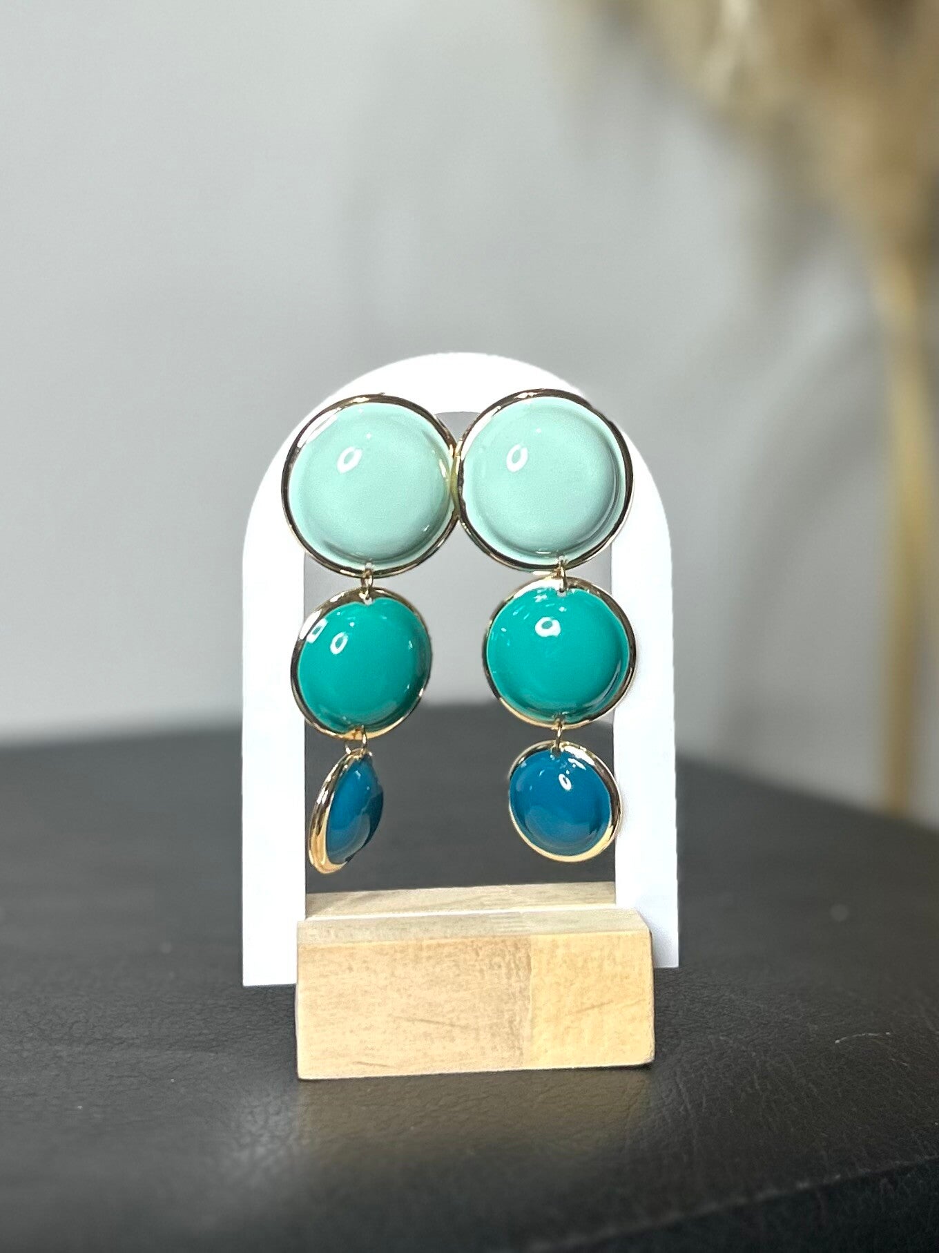 PENDIENTES TRIAZULADOS