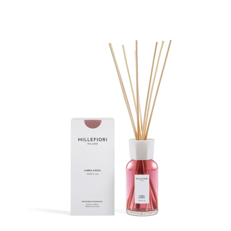 Millefiori Milano Ambra & Rosa Geurstokjes 250 ml