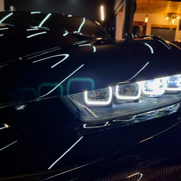 headlight restoration of a black camaro