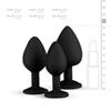Siliconen Buttplug Met Diamant - Zwart