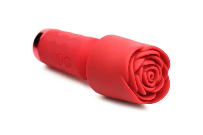 BLOOMGASM - Pleasure Rose Mini Wand Vibrator - Rood