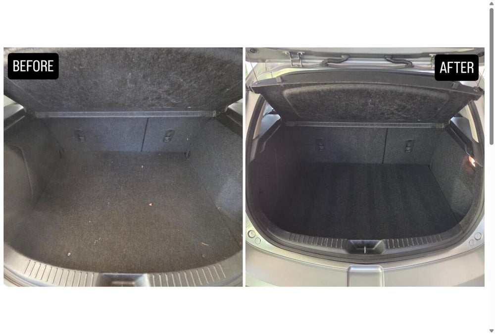 Mazda 3 hatchback, before and after an interior detail