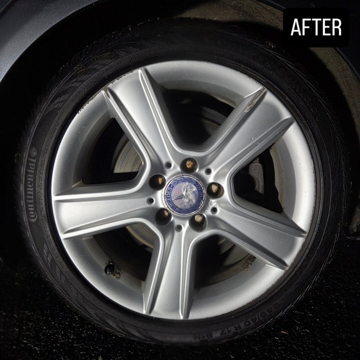 Alloy wheel cleaned and dressed, Comox Valley