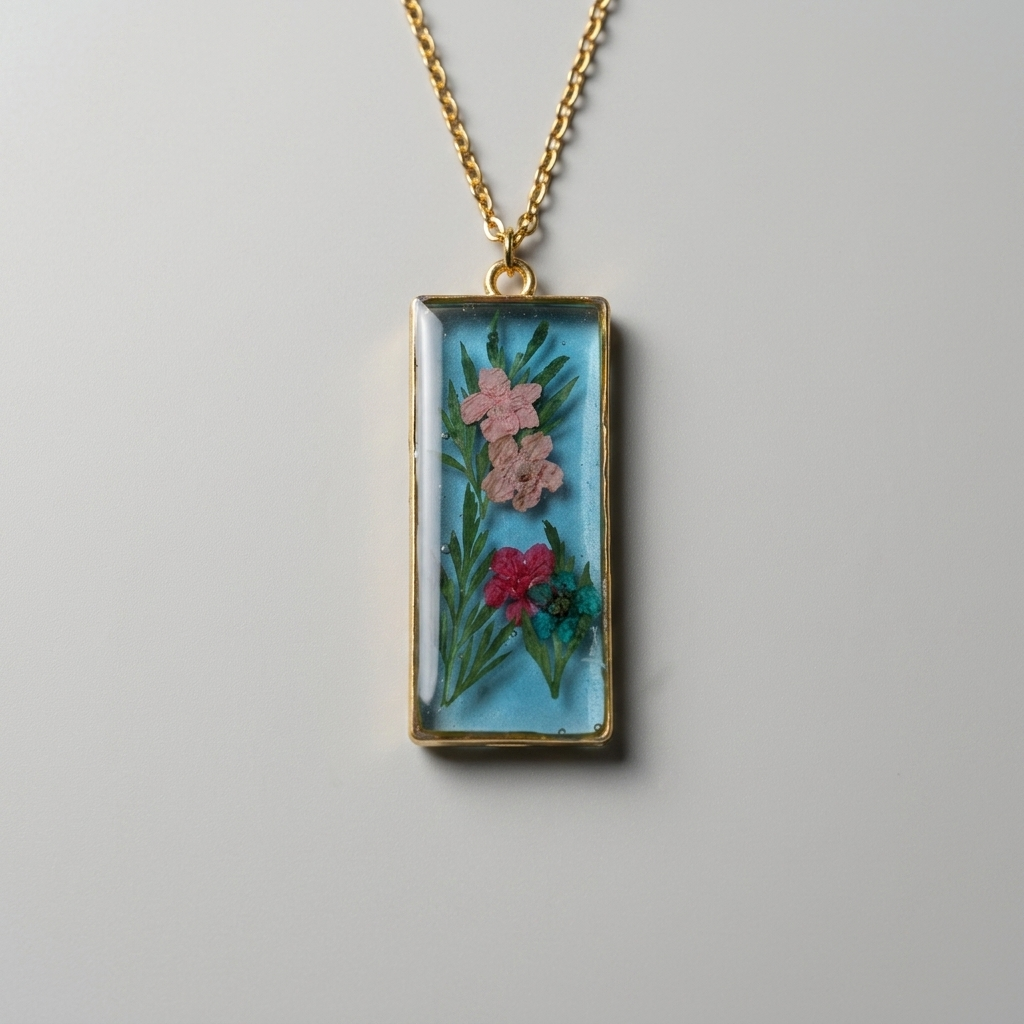 Handmade floral pendant necklace,