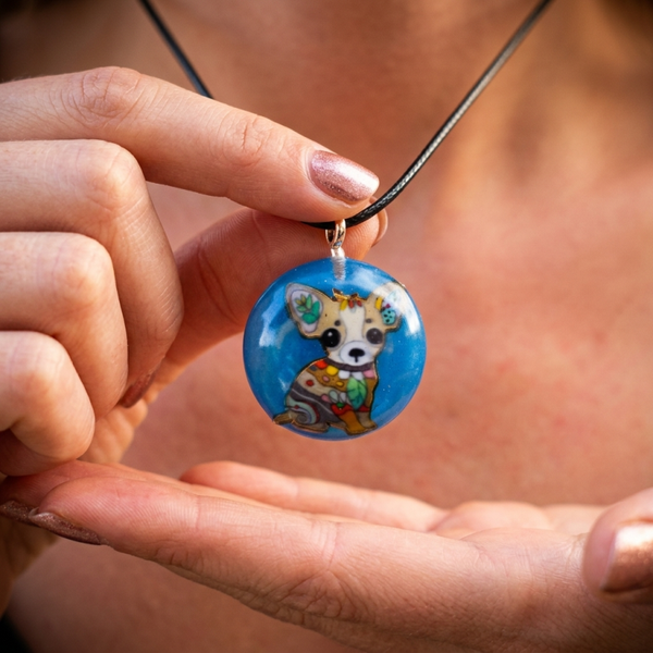 Colorful Animal Pendant Necklace, Unique Boho Jewelry, Vibrant Handmade Accessory, Nature-Inspired Art Gift for Animal Lover