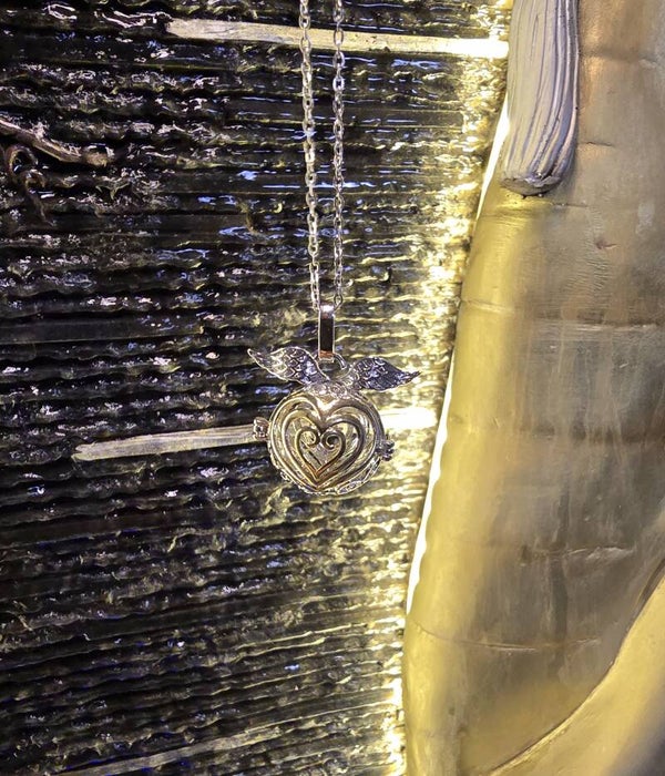 PENDENTIF COEUR AILES D'ANGE