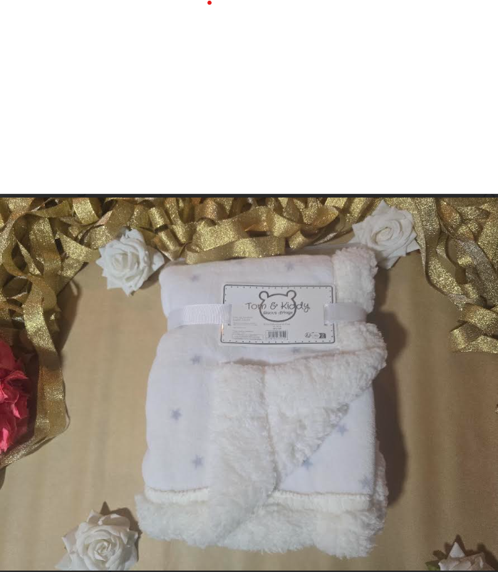 COUVERTURE BLANC ET ETOILE 75CM x 100CM