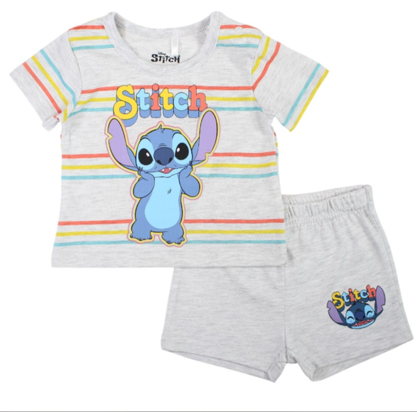 ENSEMBLE SHORT GRIS STITCH - de 3 MOIS à 18 MOIS