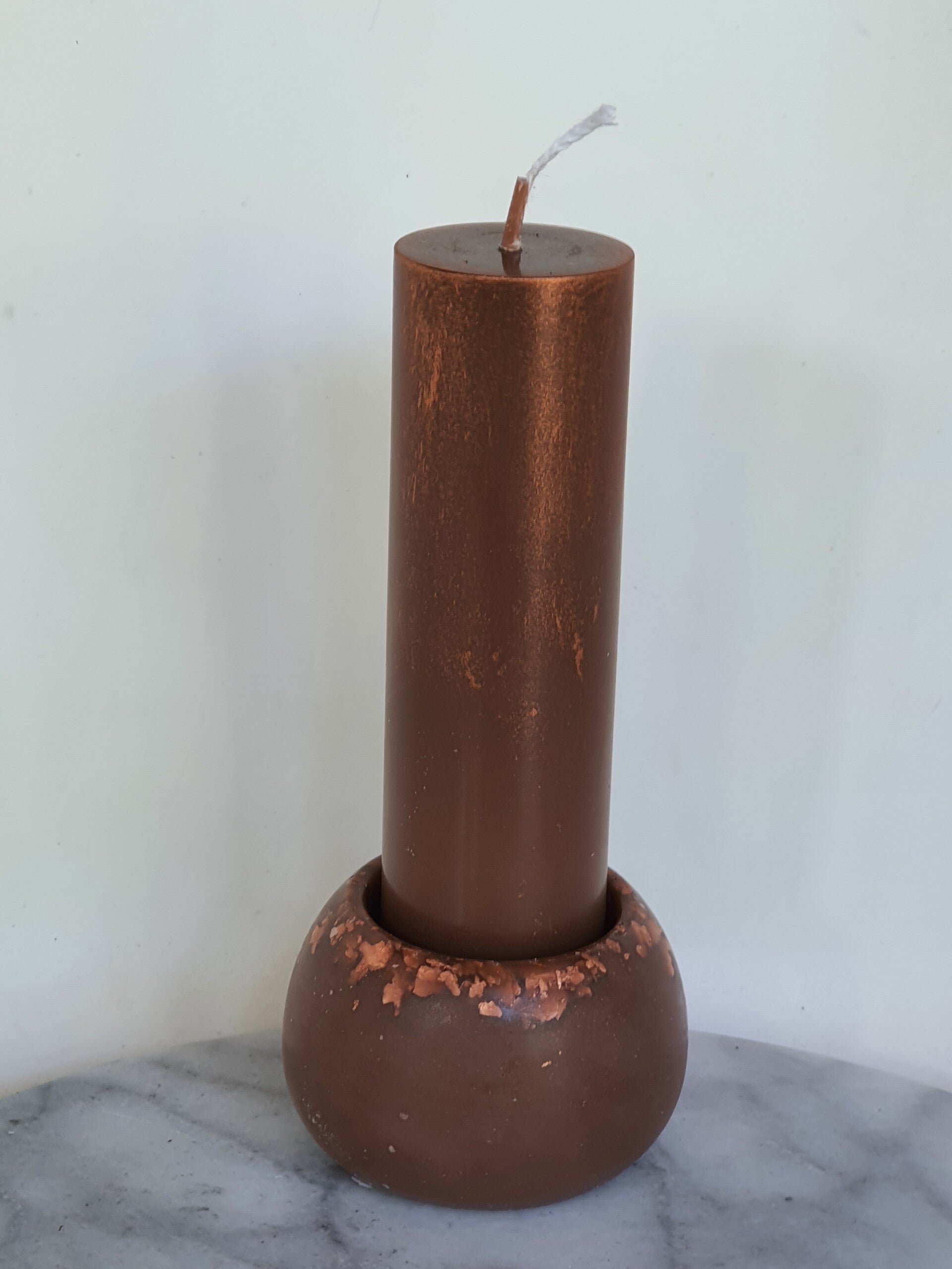 Gadde kaars + Kandelaar Bol Glitter