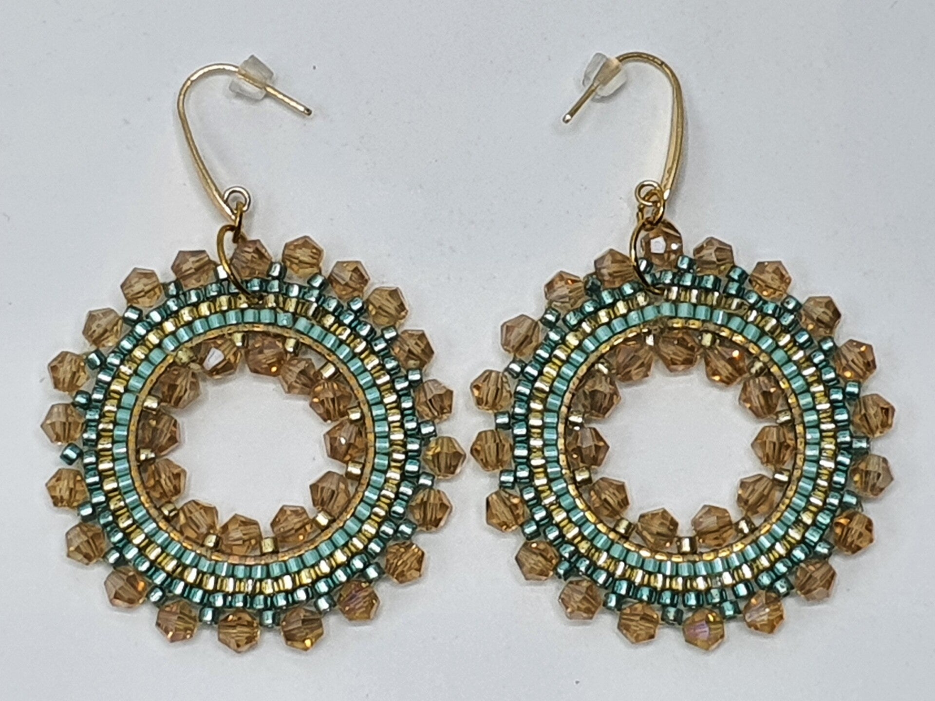 Ronde Brick Stitch oorbellen