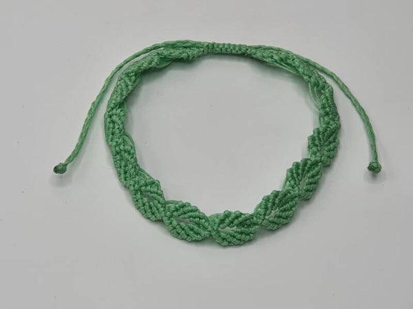 Blaadje Enkel armband - micro macramé
